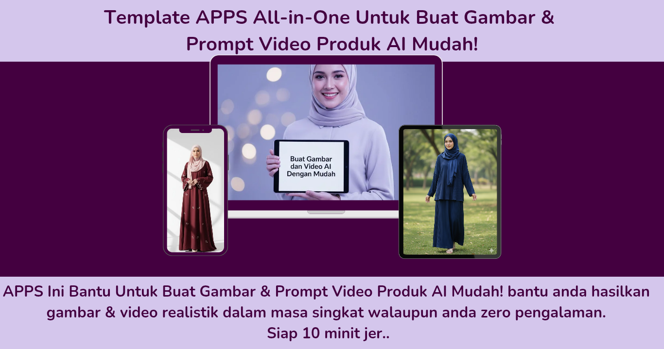 Template APPS All In One Buat Gambar & Prompt Video AI Mudah